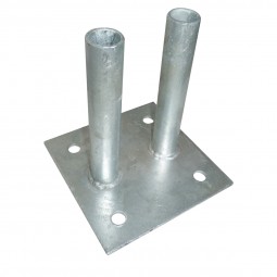 Platine à 2 tubes pour clôture mobile